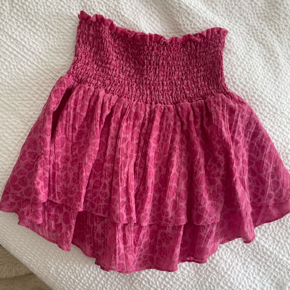 Blue life pink animal print skirt
